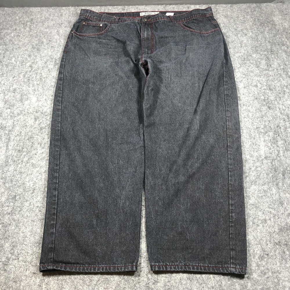 Vintage Akademiks Jeanius Jeans Mens 50x32 Gray Relaxed Wide Leg Denim Big Tall
